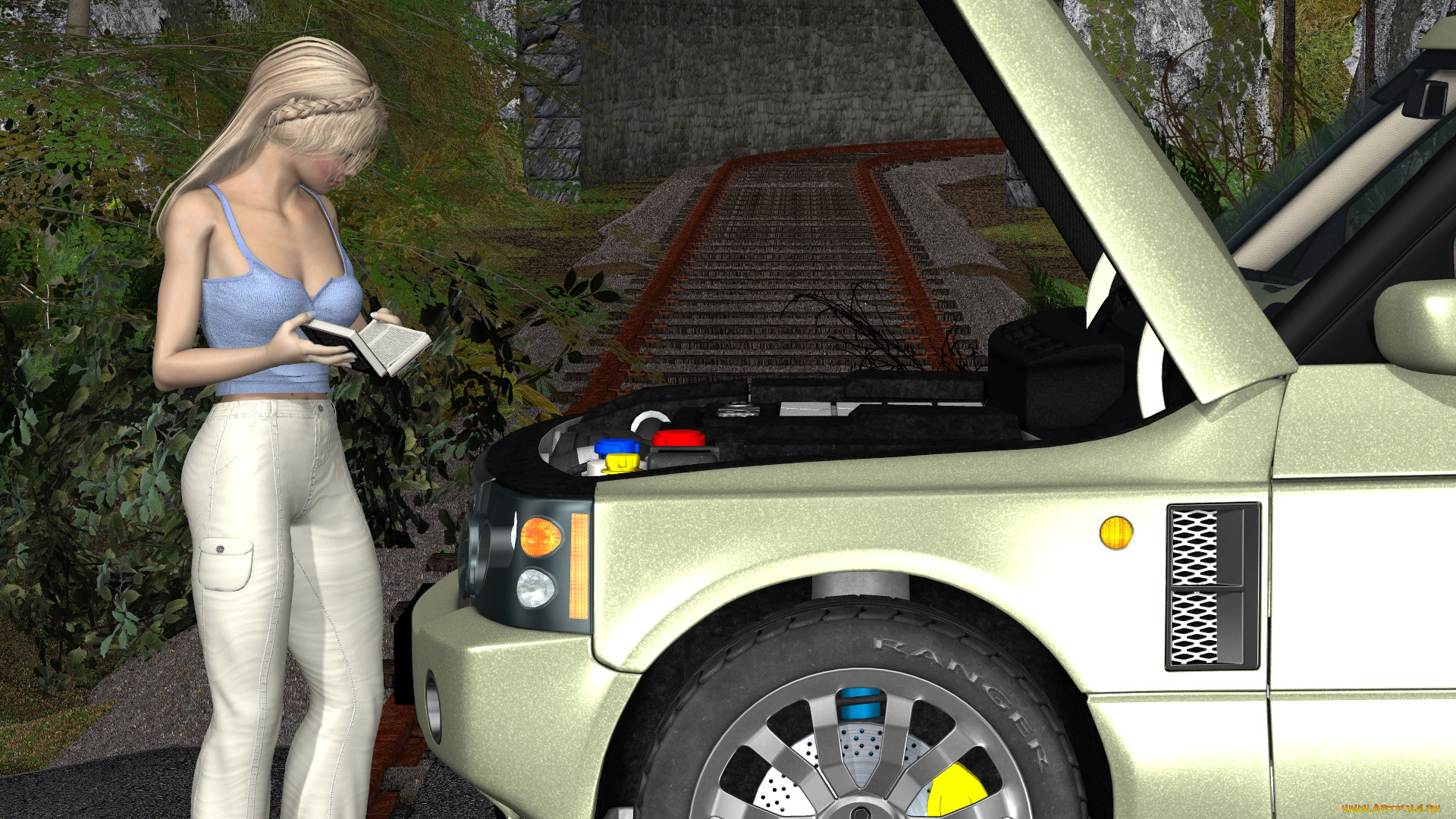 , 3d car&girl, , , , , 